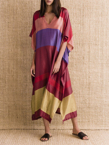 A Peace Treaty Fair Trade Faova Rust Silk Kaftan