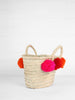 Bohemia Hand Woven Mini Market Pom Pom Basket