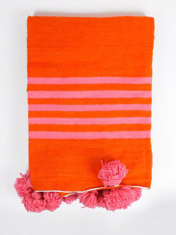 Bohemia Hand Made Pom Pom Blanket
