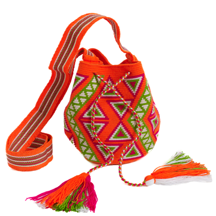 Castellano Hand Woven Mochila Bag - Orange