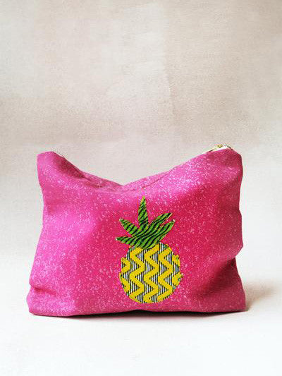 Indego Africa Hand Stitched Pineapple Pouch