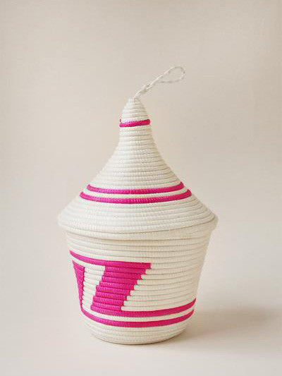 Indego Africa Hand Woven Peace Basket - Pink