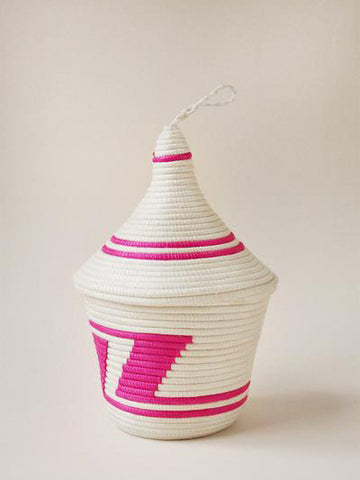 Indego Africa Hand Woven Peace Basket - Pink