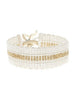 Sidai Recycled Narrow Strip Warrior Bracelet - White & Gold