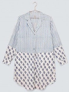 Eight Hour Studio Organic Cotton Night Shirt - Blue
