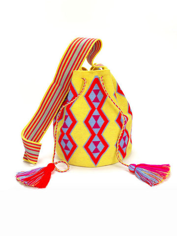 Castellano Hand Woven Mochila Bag - Yellow
