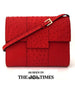 Bernice Angelique Ostrich Leather Dominatrix Bag - Red
