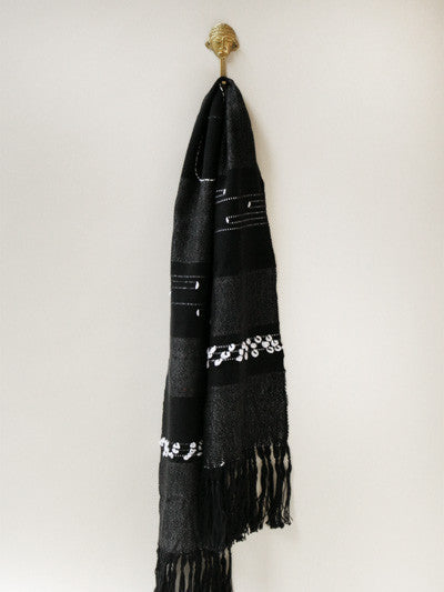 Indego Africa Hand Loomed Black Scarf
