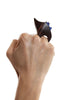 Ruda Hand Sculpted Wood Ring - Blue Gem