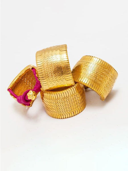 Accha Fair Trade Chunky Gold-Plated Cuff